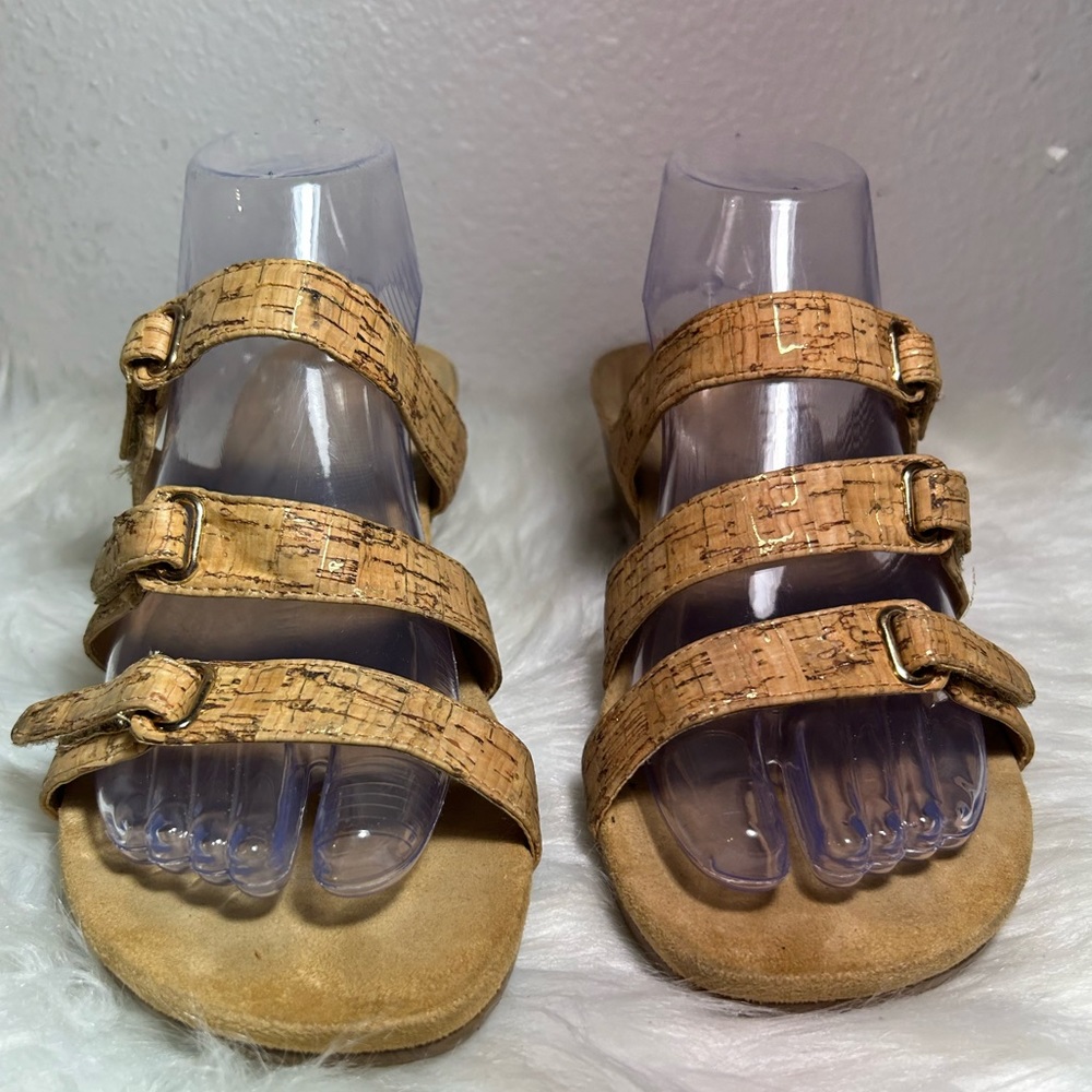 Vionic Dwyn Natural Cork Platform Sandals Wedge Size 8 - Picture 3 of 7